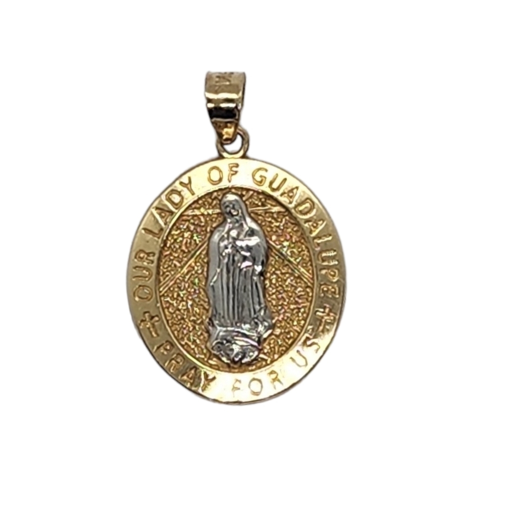 14kt Solid Gold - Virgen Guadalupe medallion